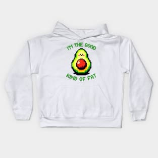 Pixelated Avocado: Retro 8-Bit Health Humor Kids Hoodie